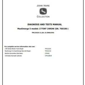 John Deere 1775NT 24-Row Planter Diagnostic Test Manual TM131619