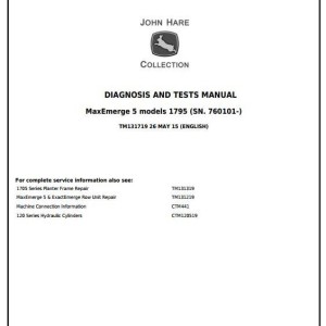John Deere 1795 Planter (SN. from 760101) Diagnostic Test Manual TM131719
