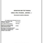 John Deere 160GLC Excavator Operation Test Manual TM13192X19