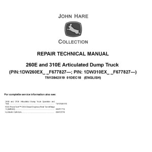 John Deere 260E 310E Articulated Dump Truck Repair Technical Manual TM13842X19