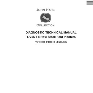 John Deere 1725NT 8 Row Stack Fold Planter Diagnostic Technical Manual TM139219
