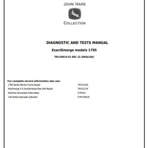 John Deere 1795 Planter Diagnostic Test Manual TM139619