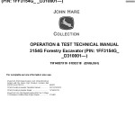 John Deere 3154G Forestry Excavator Operation Test Technical Manual TM14027X19