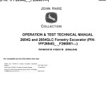 John Deere 2654G 2654GLC Forestry Excavator Operation Test Technical Manual TM14033X19