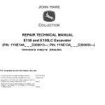 John Deere E130 E130LC Excavator Repair Technical Manual TM14153X19