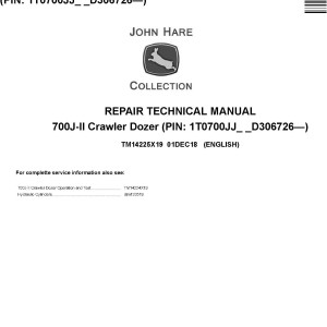 John Deere 700J-II Crawler Dozer Repair Technical Manual TM14225X19