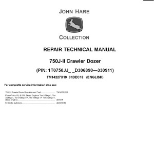 John Deere 750J-II Crawler Dozer Repair Technical Manual TM14227X19