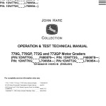 John Deere 770G 770GP 772G 772GP Motor Grader Operation Test Technical Manual TM14244X19