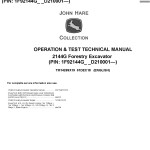 John Deere 2144G Forestry Excavator Operation Test Technical Manual TM14269X19