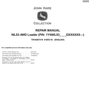 John Deere WL53 4WD Loader Repair Manual TM14287X19