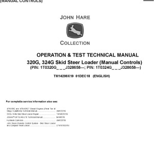 John Deere 320G 324G Skid Steer Loader Diagnostic Operation Test Manual TM14299X19