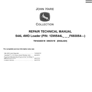John Deere 544L 4WD Loader Repair Technical Manual TM14345X19