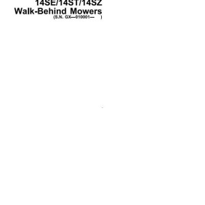 John Deere Mowers 12PB 12PC 12SB 14PB 14PT 14PZ 14SB 14SC 14SE 14ST 14SX 14SZ Technical Manual TM1471