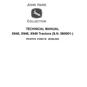 John Deere X940 X948 X949 Compact Utility Tractor Technical Manual TM147919