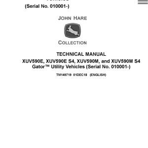 John Deere XUV590E(S4) XUV590E(S4) Gator Utility Vehicles Technical Manual TM149719