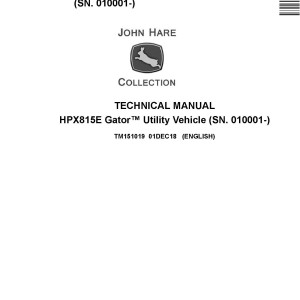 John Deere HPX815E Gator Utility Vehicle Technical Manual TM151019