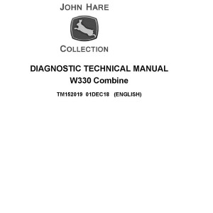 John Deere W330 Combine Diagnostic Technical Manual TM152019