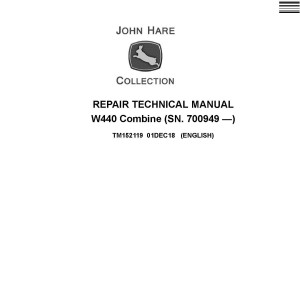 John Deere W440 Combine Repair Technical Manual TM152119