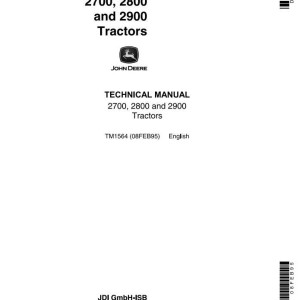 John Deere 2700 2800 2900 Tractor All Inclusive Technical Manual TM1564