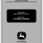 John Deere 325 345 Lawn Garden Tractor Technical Manual TM1574