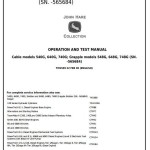 John Deere 540G 640G 740G 548G 648G 748G Skidder Operation Test Manual TM1599