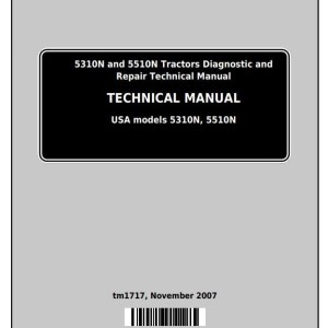 John Deere 5310N 5510N USA Tractor Diagnostic Repair Technical Manual TM1717
