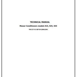 John Deere 915 925 935 Rotary Mower Conditioner Technical Manual TM1727