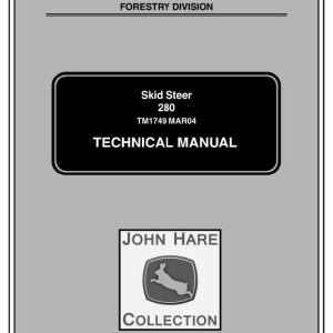 John Deere 280 Skid Steer Technical Manual TM1749