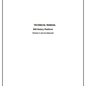 John Deere 990 Rotary Platform Diagnotic Repair Manual TM1830
