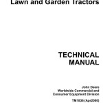 John Deere 415 455 Lawn Garden Tractor Technical Manual TM1836