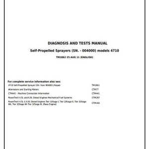 John Deere 4710 Self-Propelled Sprayer Diagnosis Test Manual TM1862