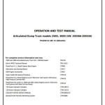 John Deere 250D 300D Articulated Dump Truck Operation Test Manual TM1950