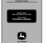 John Deere X475 X485 X465 X575 X585 Lawn Garden Tractor Technical Manual TM2023