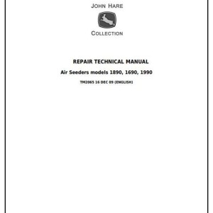 John Deere Central Commodity System Seed Metering Air Seeders 1690 1890 1990 Repair Technical Manual TM2065
