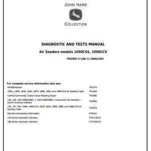 John Deere 1690 1890 1990 Central Commodity Seed Metering System Diagnostic Test Manual TM2066