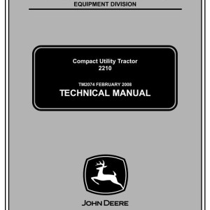 John Deere 2210 Compact Utility Tractor Technical Manual TM2074