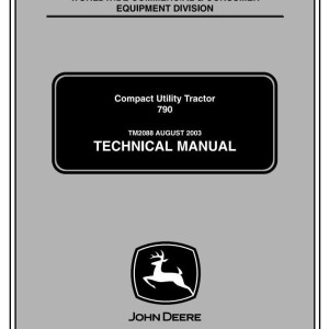 John Deere 790 Compact Utility Tractor Technical Manual TM2088