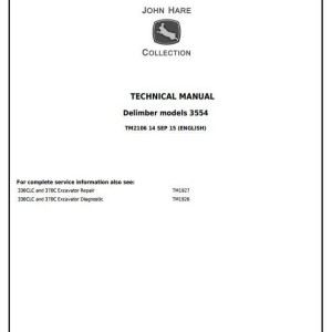 John Deere 3554 Delimber Logger Service Technical Manual TM2106