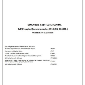 John Deere 4710 Self-Propelled Sprayer Diagnosis Test Manual TM2108