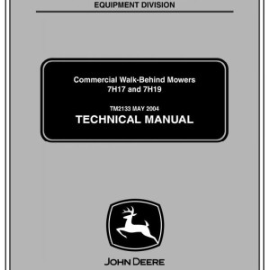 John Deere 7H17 7H19 Commercial Walk-Behind Mower Technical Manual TM2133