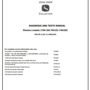 John Deere 1790 Front-Fold Planter Diagnosis Test Manual TM2159