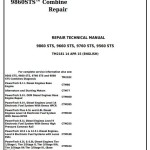 John Deere 9560 9660 9760 9860 STS Combine Repair Technical Manual TM2181