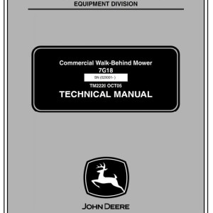 John Deere 7G18 Commercial Walk-Behind Mower Technical Manual TM2220