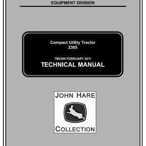 John Deere 2305 Compact Utility Tractor Technical Manual TM2289