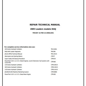 John Deere 844J 4WD Loader Repair Technical Manual TM2307