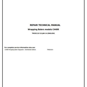 John Deere C440R Wrapping Baler Repair Technical Manual TM301119