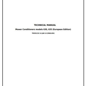 John Deere 630 635 Mower-Conditioner Technical Manual TM301219
