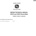 John Deere V451R V461R Round Baler Repair Technical Manual TM302019