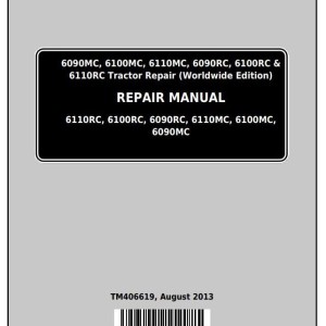 John Deere 6090MC to 6110RC Tractor Repair Manual TM406619