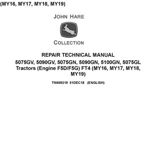 John Deere 5075G to 5100G Tractor Repair Manual TM409219